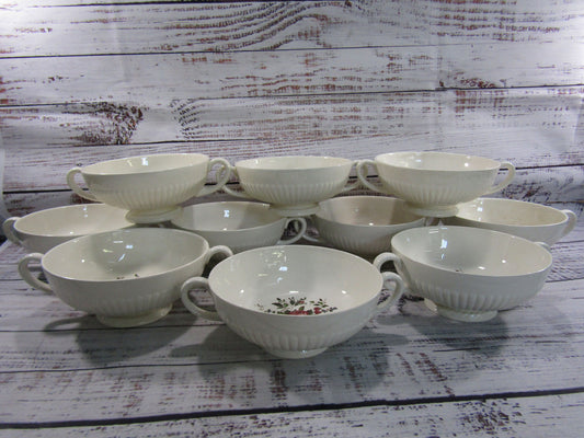 Wedgwood Conway Floral Cream Soup Bowl Made in England Set of 10