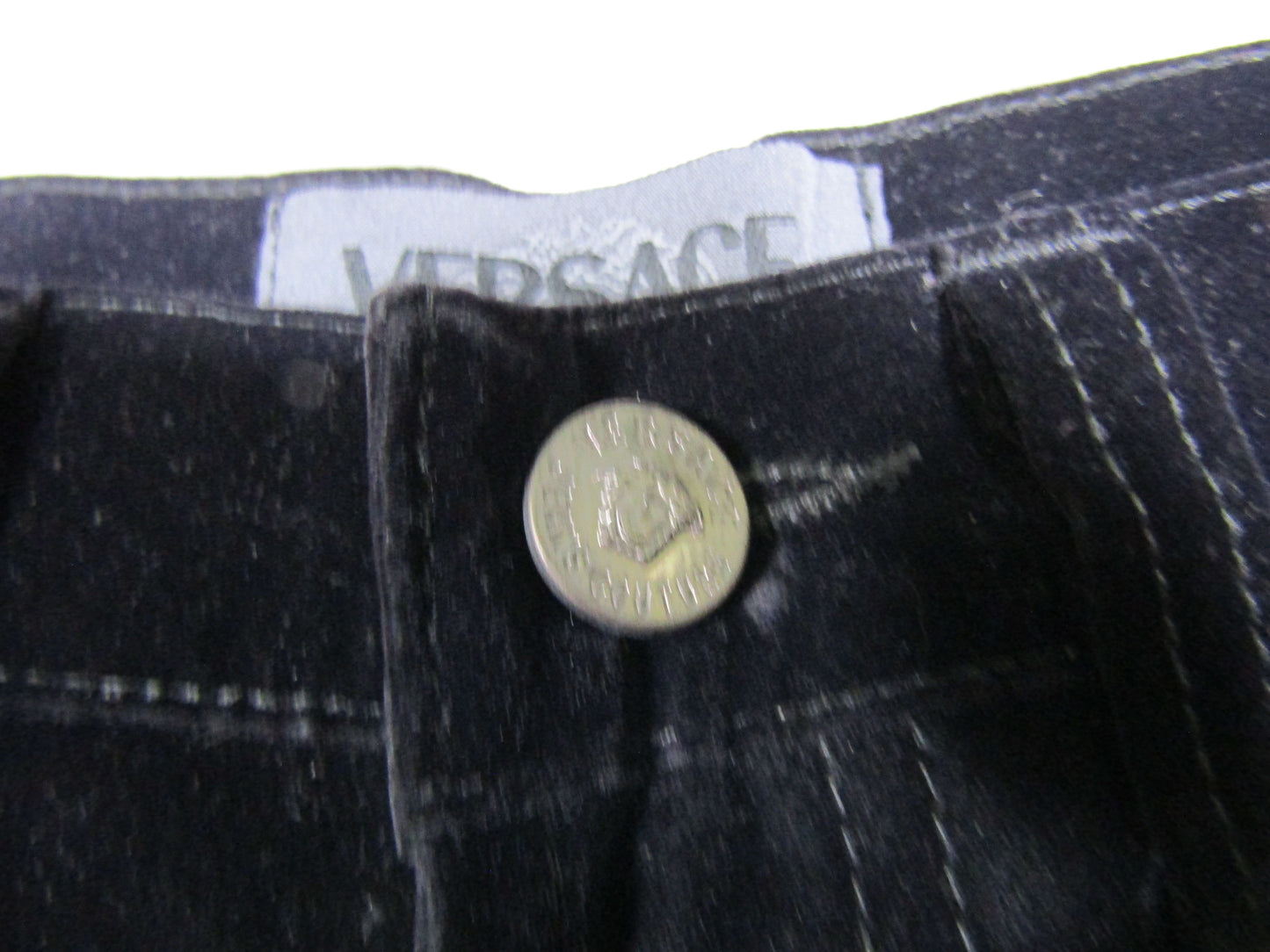 Versace Jeans Couture Women's Black Velvet Pants Size 28