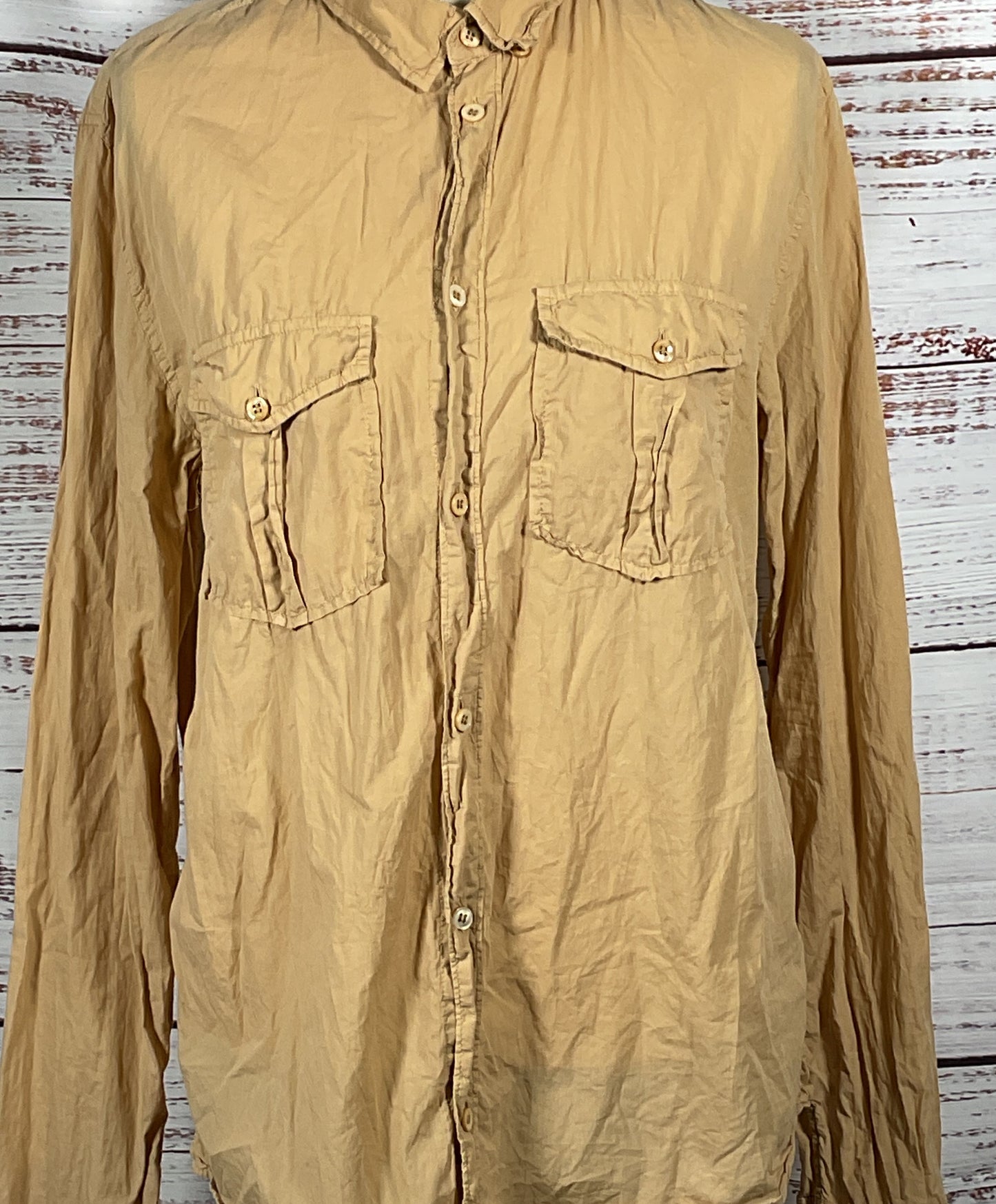 Zadig & Voltaire Cotton Button Up Shirt Tan M