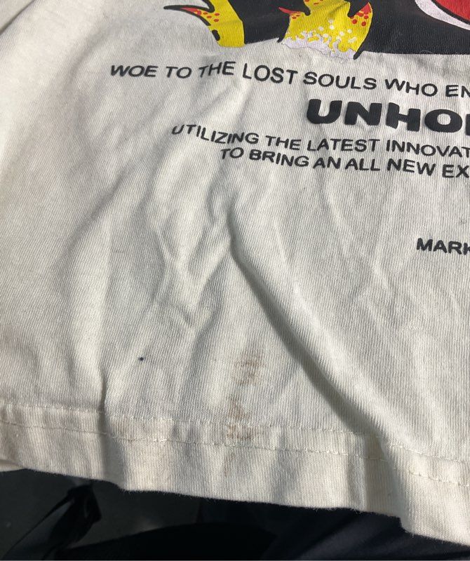 Men's Market Unholy Jumper Graphic T-Shirt White Size M