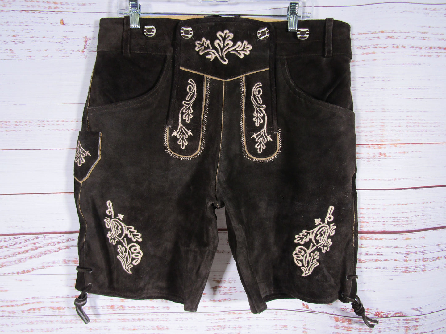 RideX Men's Brown Suede Lederhosen Shorts Size 32