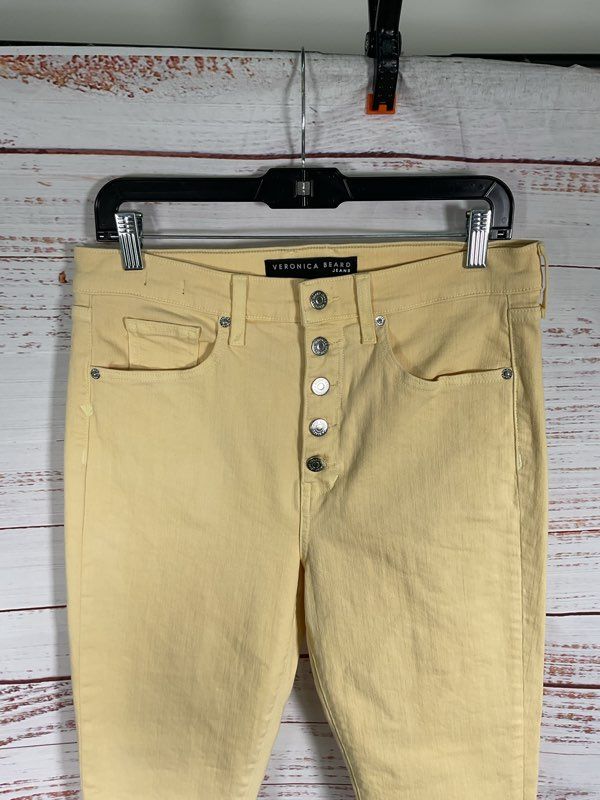 Veronica Beard Maera High-Rise Skinny Jeans Mustard Yellow Size 31