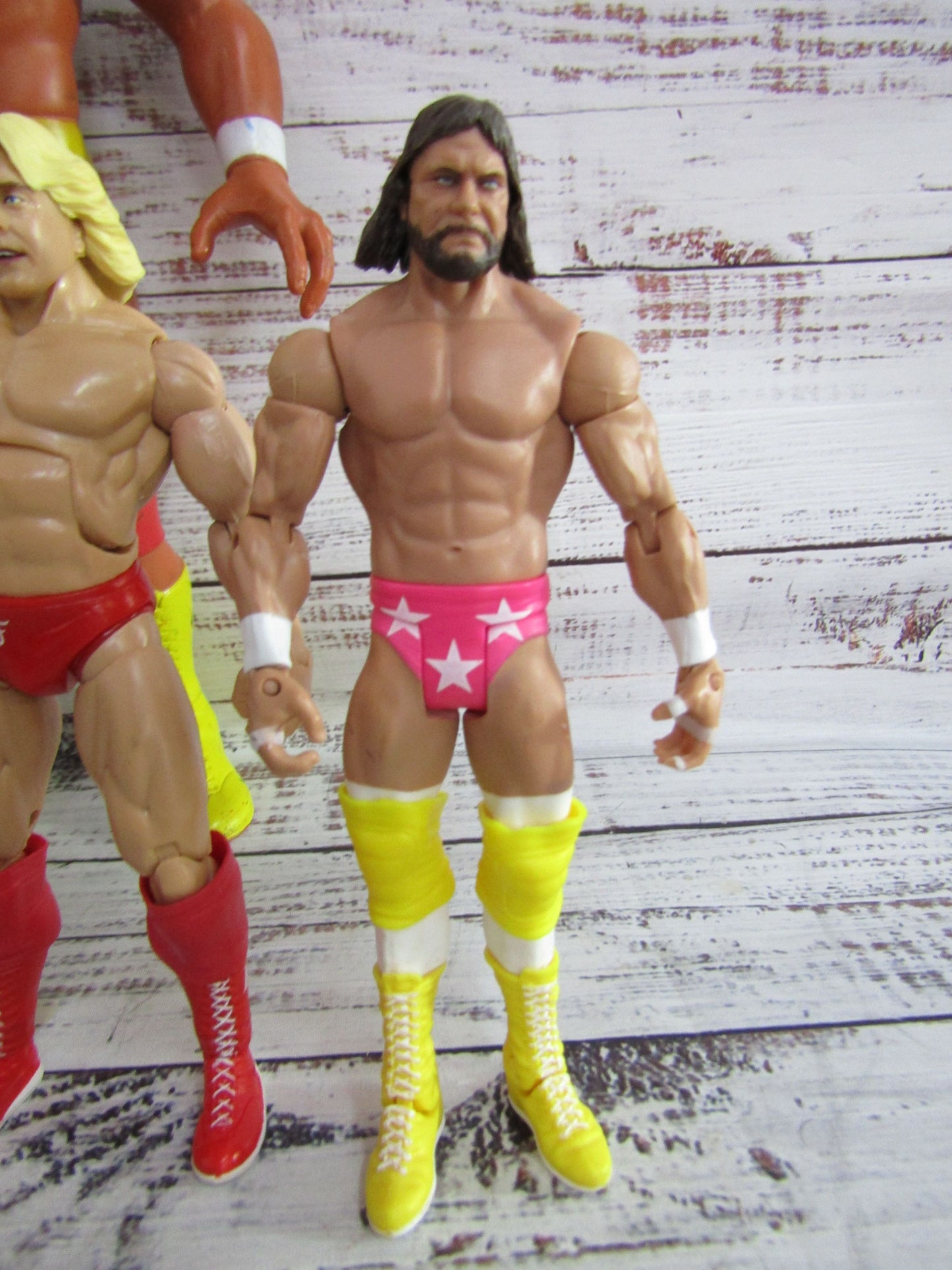 Lot of 6 WWE Action Figures Undertaker Bobby Lashley Macho Man Ultimate Warrior