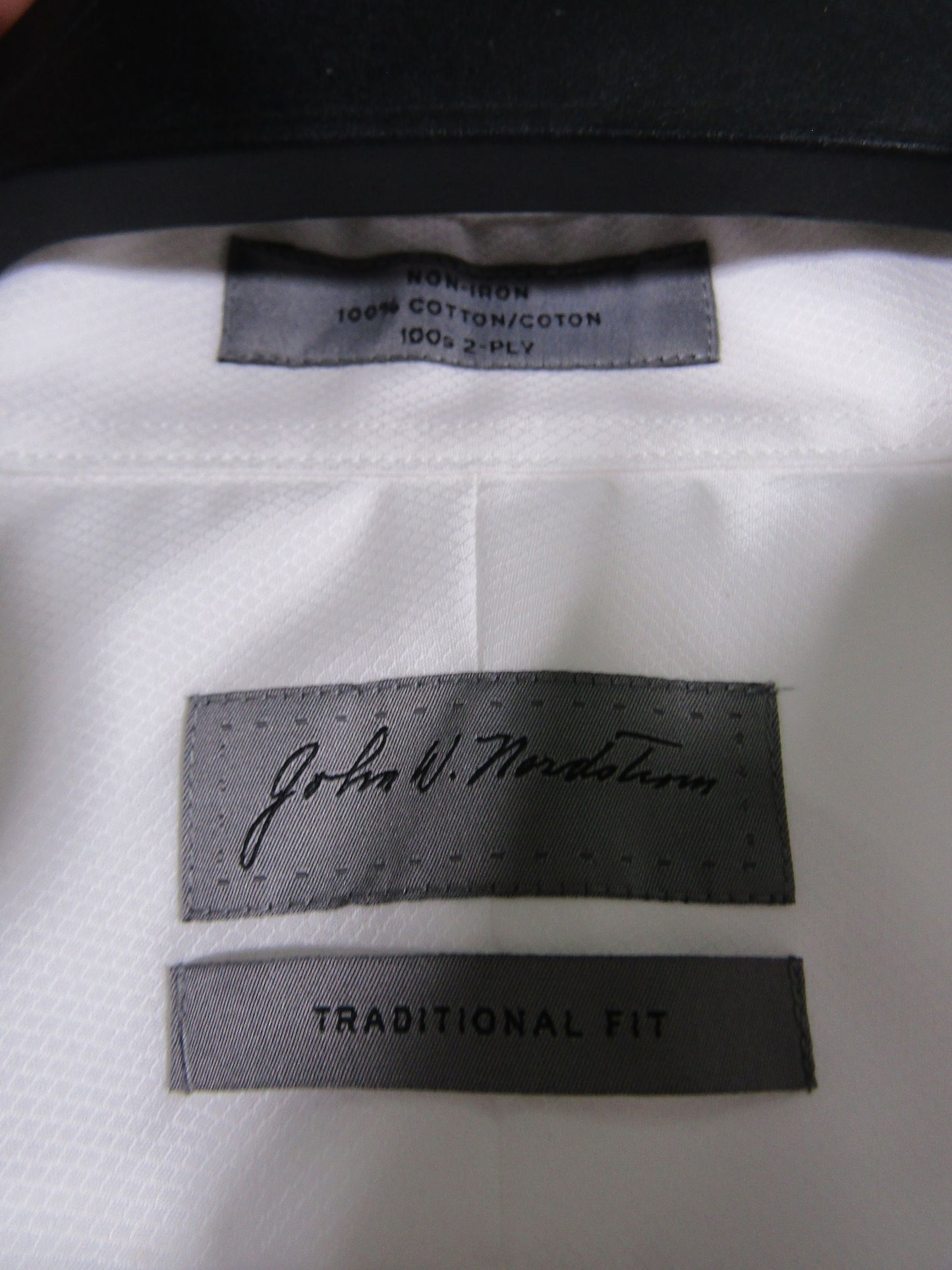 Nordstrom Men's White 100% Cotton Long Sleeve Button Down Shirt Size 17 x 36