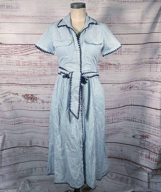 Roller Rabbit Heritage Stripe Jillian Dress Blue XS