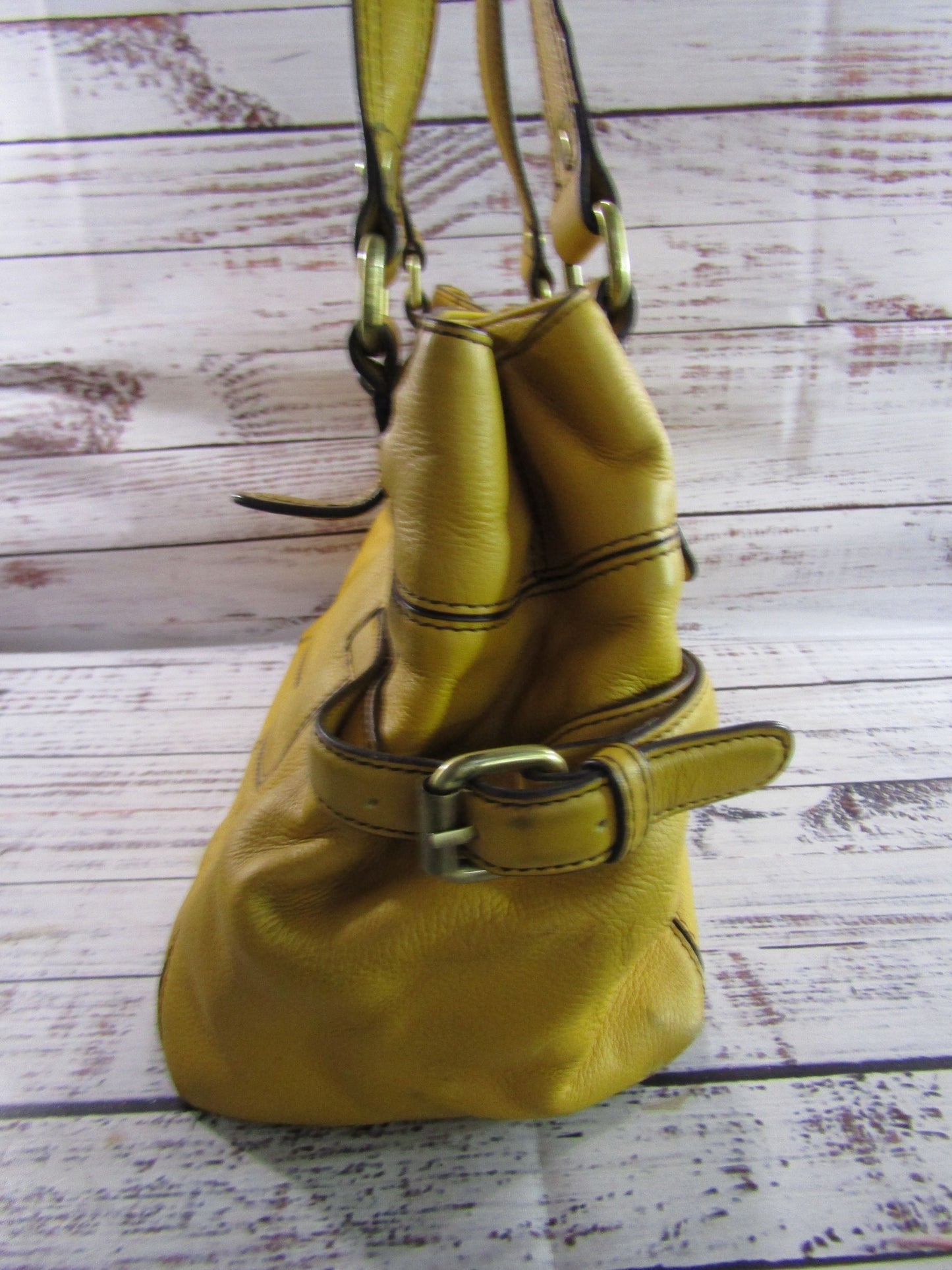 Etienne Aigner Women's Yellow Leather Shoulder Bag