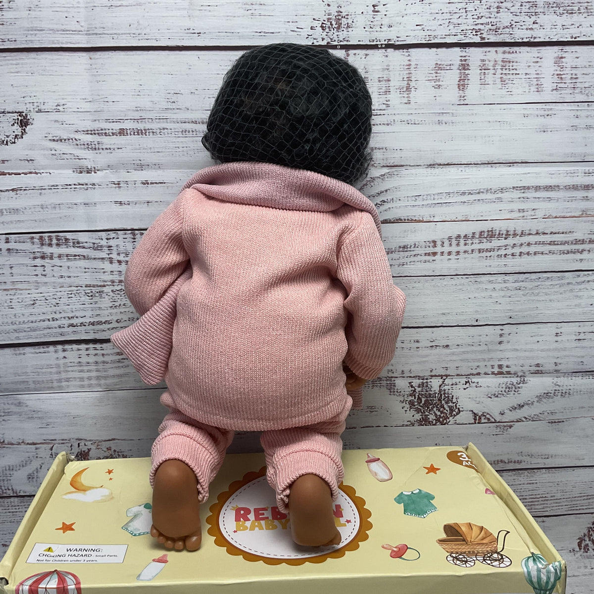 Babeside Reborn Baby Dolls Pink Knit Bear Outfit 16" Vinyl Baby Doll
