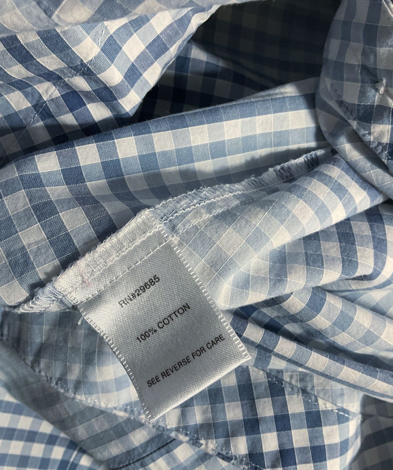 Pendleton Plaid Cotton Short Sleeve Shirt Blue M