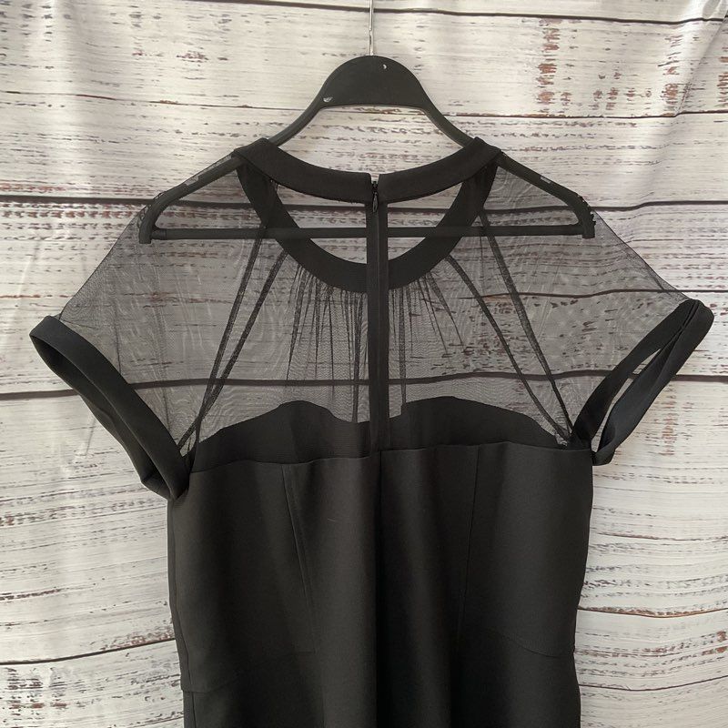 NWT Basler Black Shear Top Short Sleeve Midi Dress - Size 46