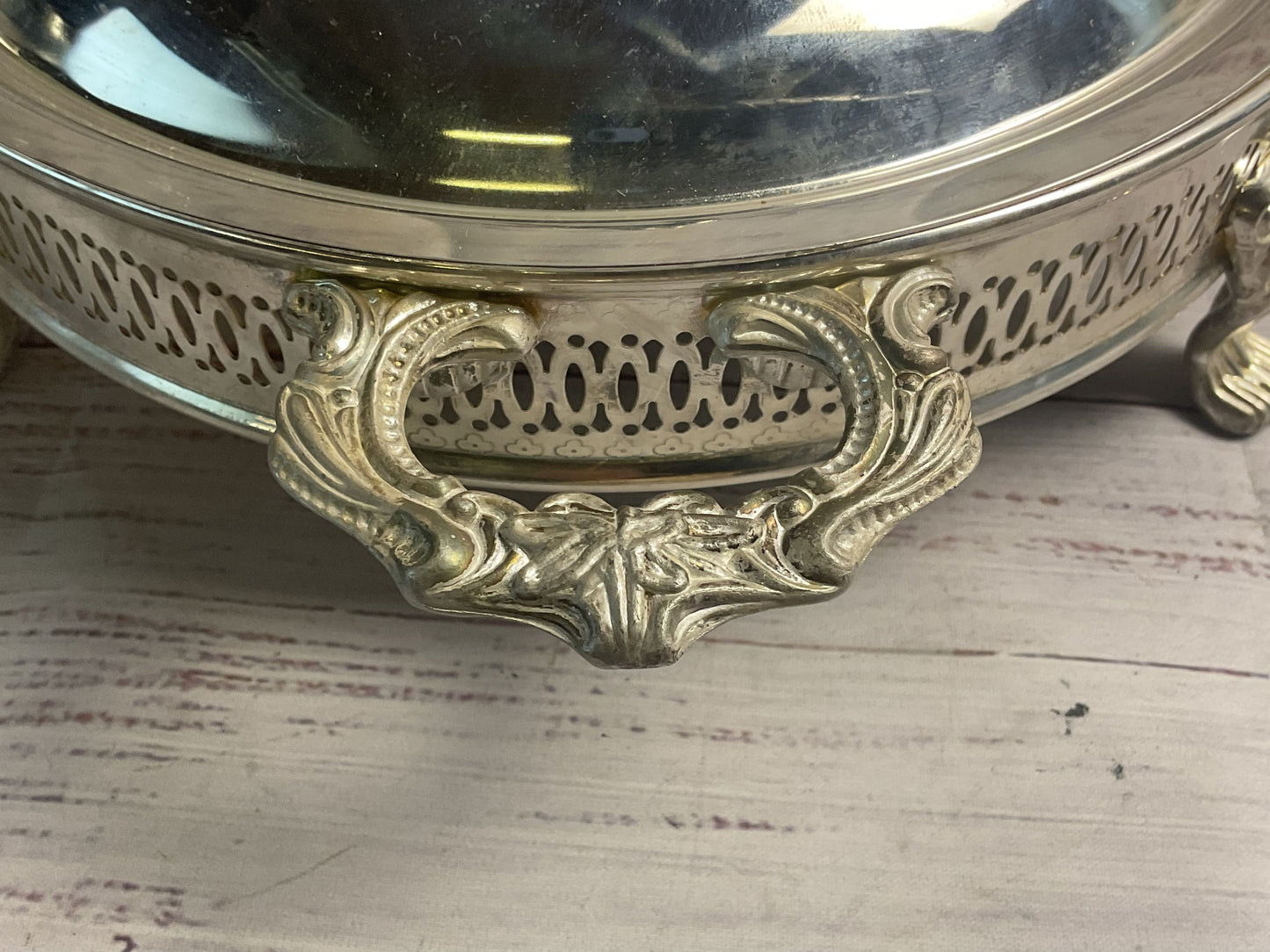Silver Plated 3 Foot Casserole Serving Tray Stand