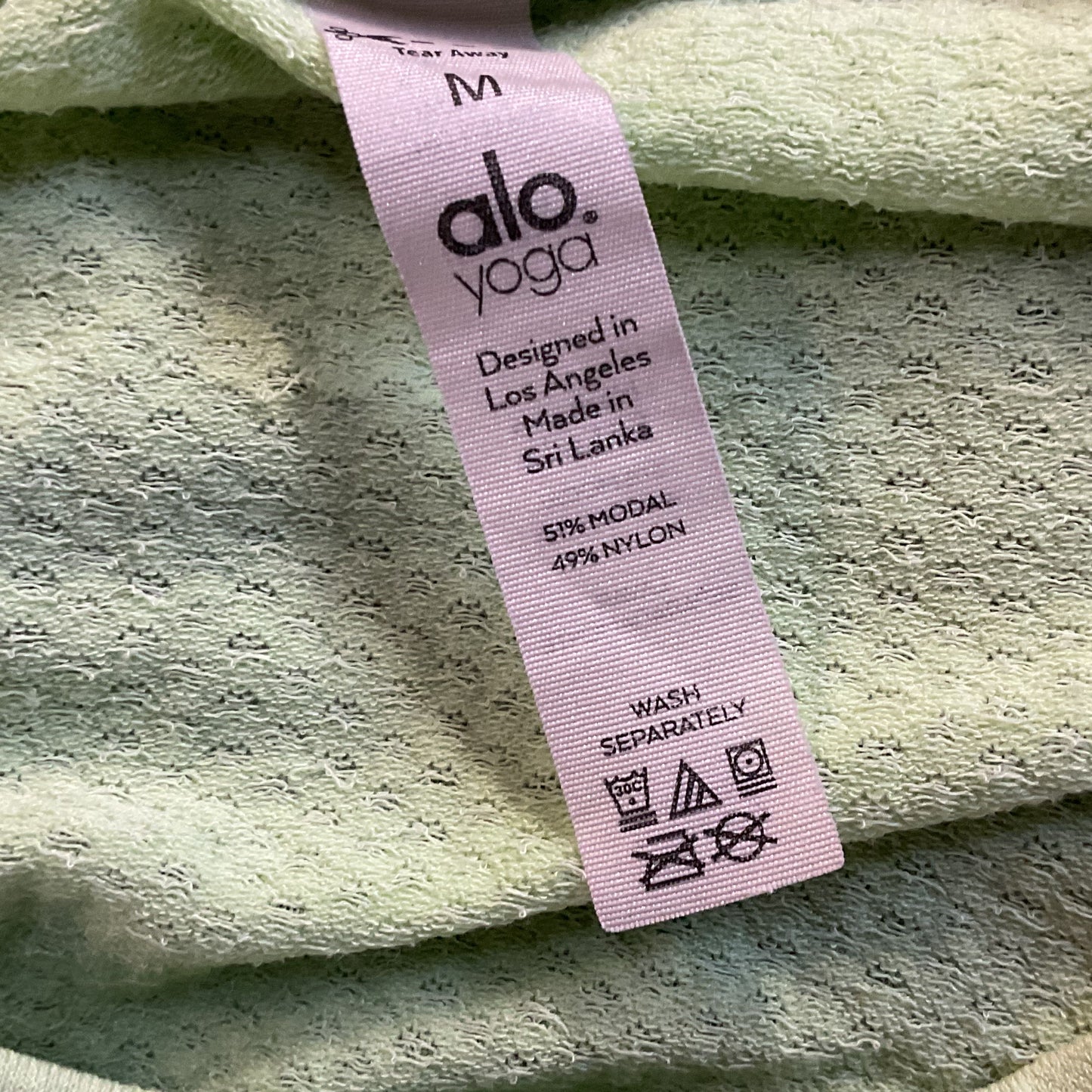 ALO Women's Yoga Mint Green Short Sleeve Blouse- SZ M