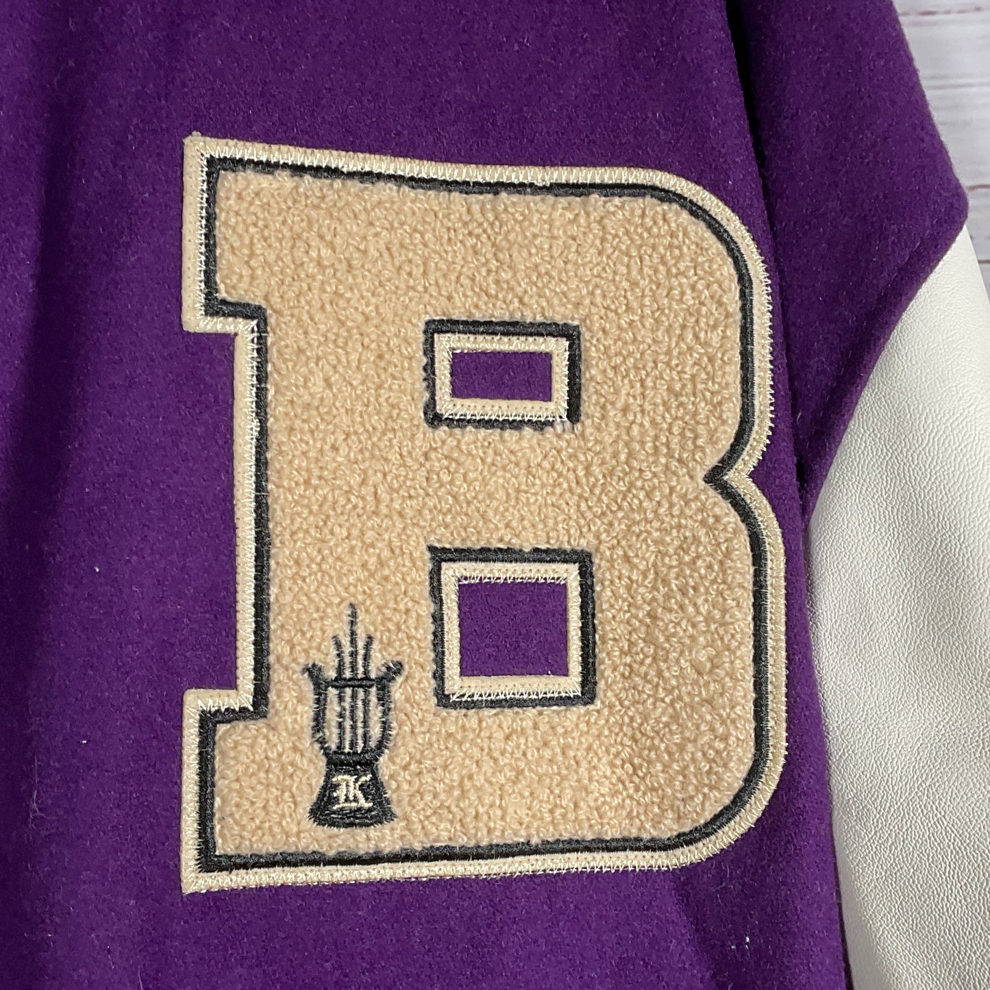 AELFRIC EDEN Men's Purple Bone Accent Bomber Jacket- SZ L