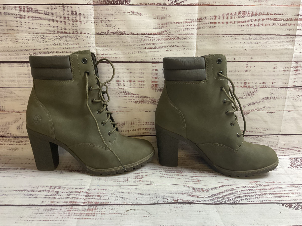 Timberland Green Pump Lace Up Boot Women 8