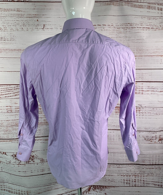 Liberty Shirt Co 3/4 Sleeve Dress Shirt Solid Purple