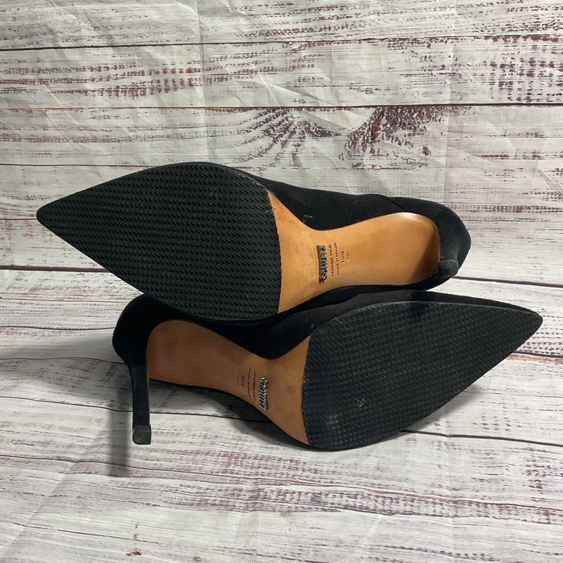 Schutz Basia Black Velvet Stiletto Heel Booties Women's Size 10 B