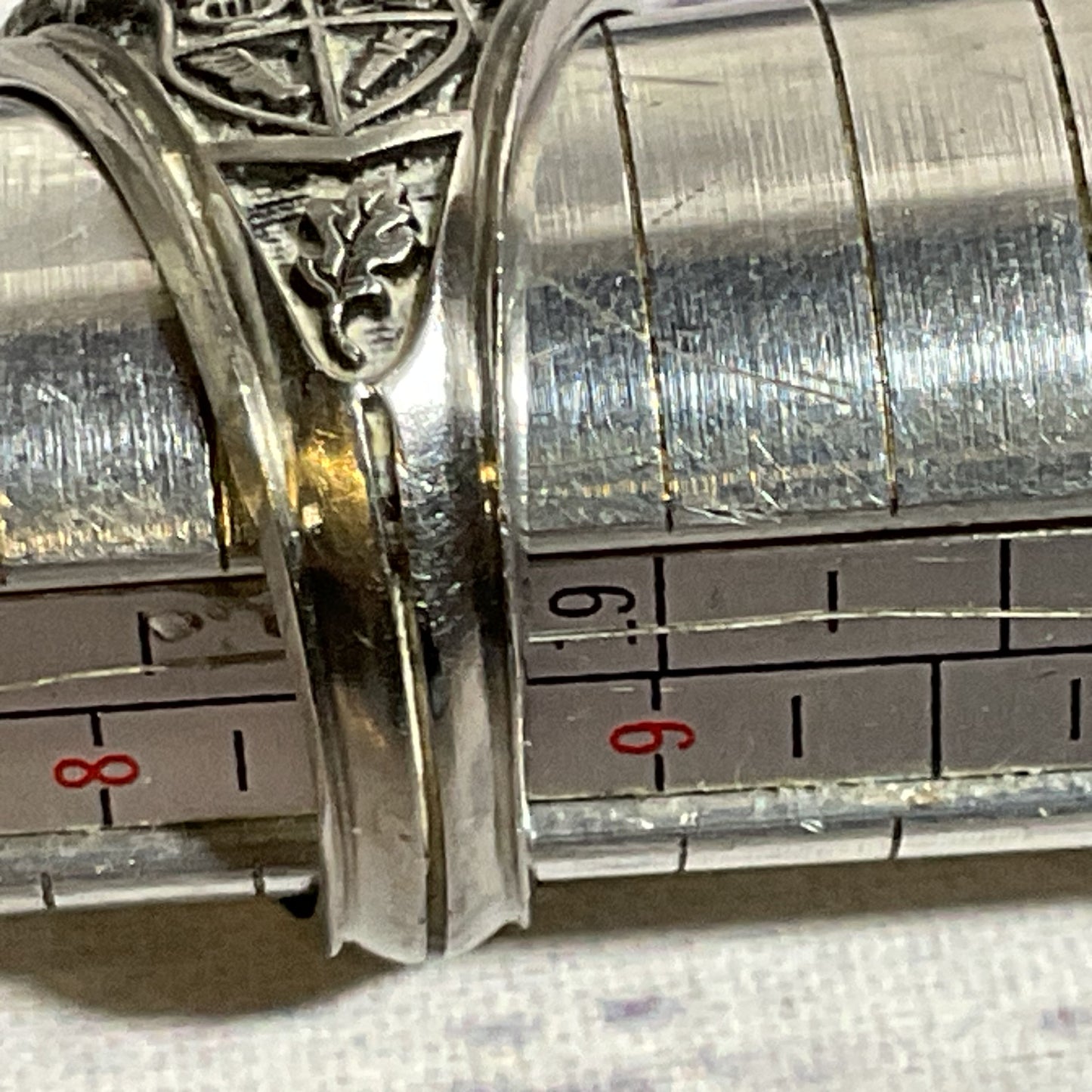 JOSTENS LTM Silver Tone & 10mm Lavender Sapphire Gorman Bishop Class Ring SZ 8.5