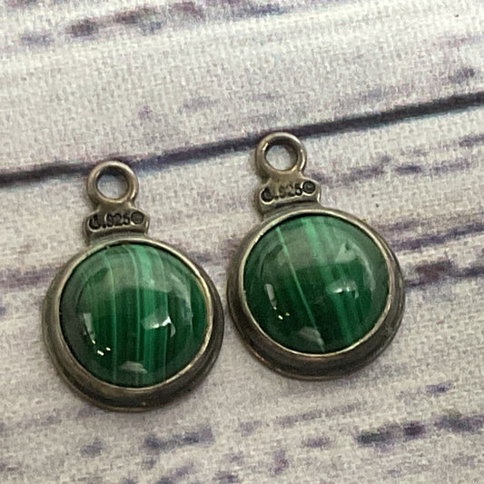 Sterling Silver & Malachite Earring Jackets- 3.55