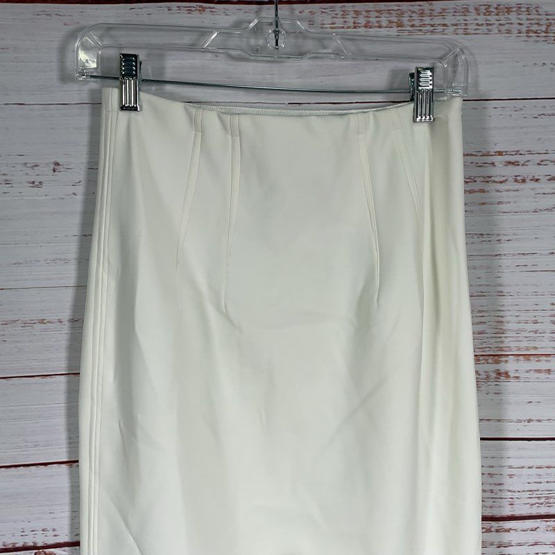 Adriana Degreas White Side Zip Midi Pencil Skirt - Size P/S