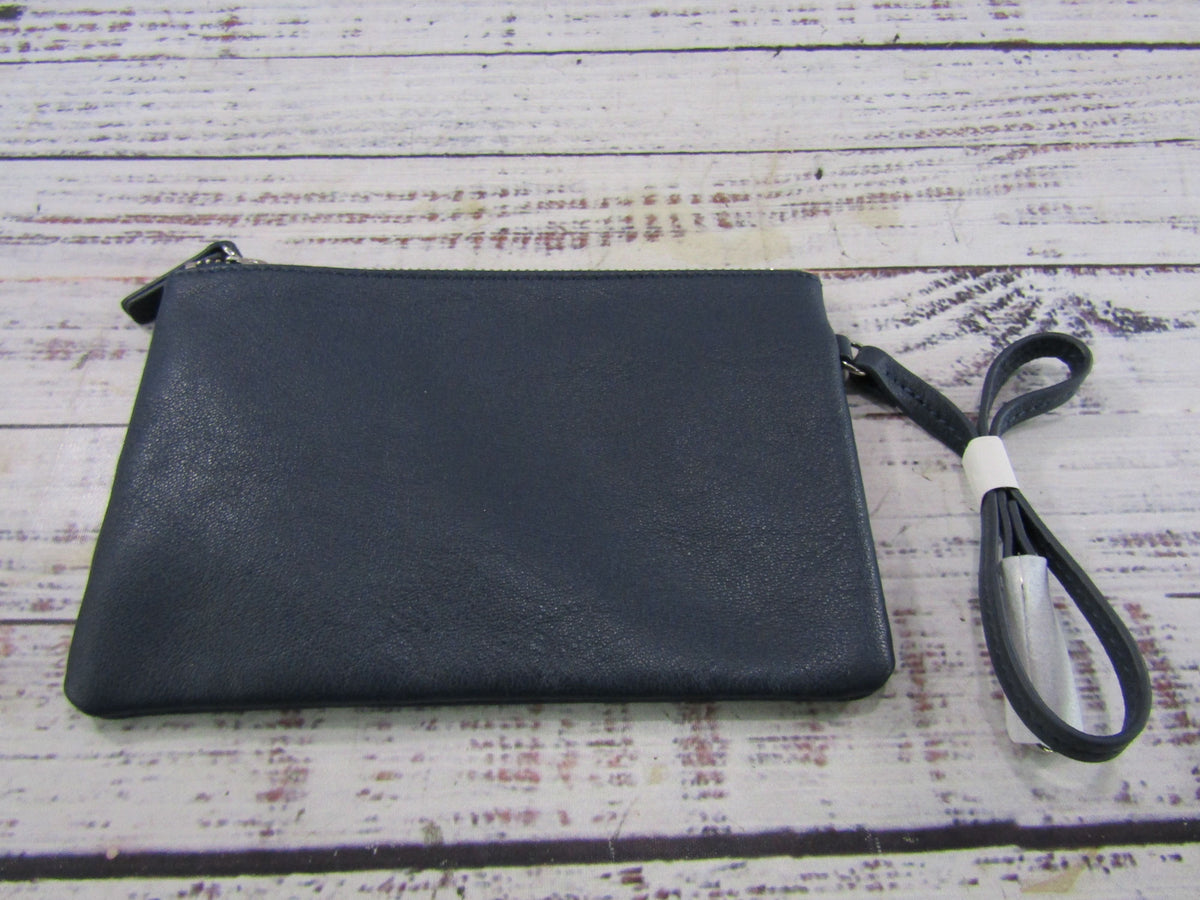 Leatherology Navy Blue Leather Wristlet