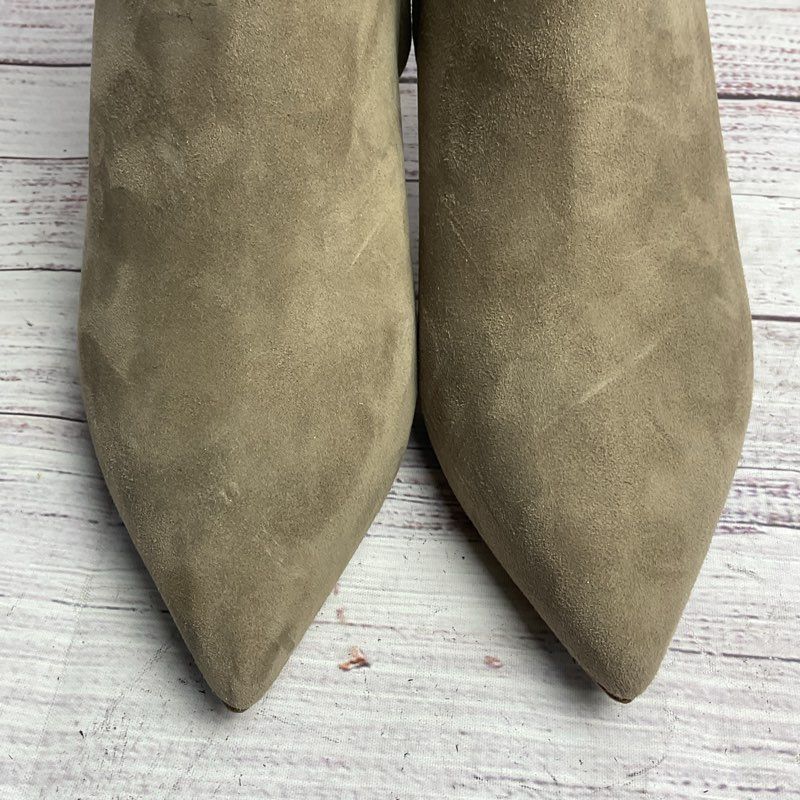 Sarah Flint Gray Suede Perfect Dress Bootie Side Zip Pump Heels Women 6