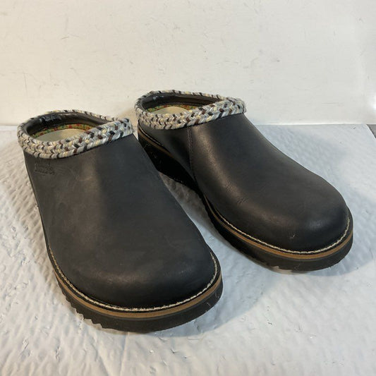 SIMPLE Unisex Black Leather Clogs- SZ 8M / 10W
