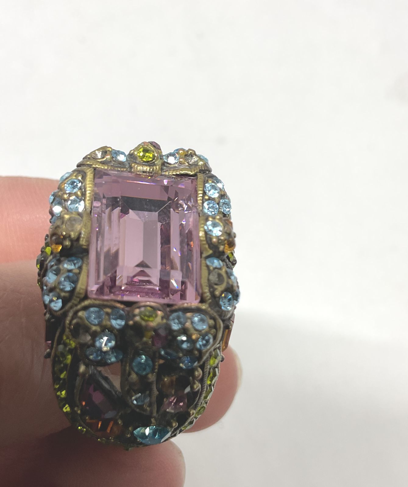 HEIDI DAUS Gold Tone Rhinestone size 10 Ring