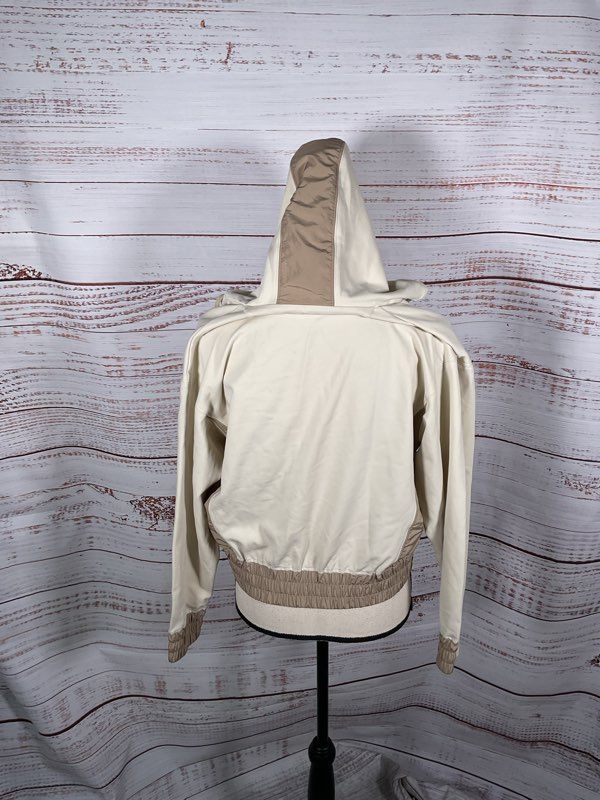 Eleventy Women's Cropped Jacket Hoodie Beige Size Small Made in Italy