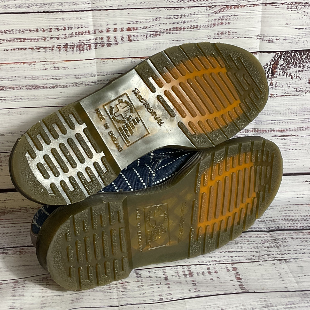 DR. MARTEN'S Men's Blue Denim Pinstripe Oxford Shoes- SZ 7
