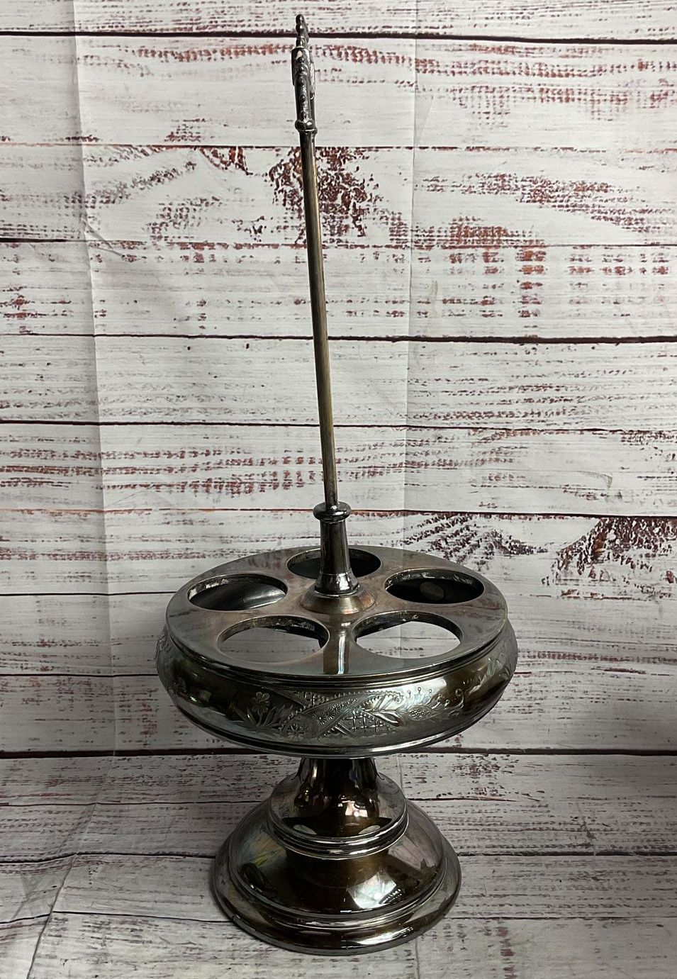 Vintage Embellished Castor Cruet Set Silver Plate
