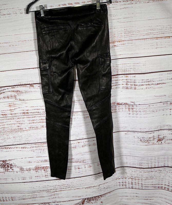 Women's J Brand Black Leather Cargo Pants Size 24