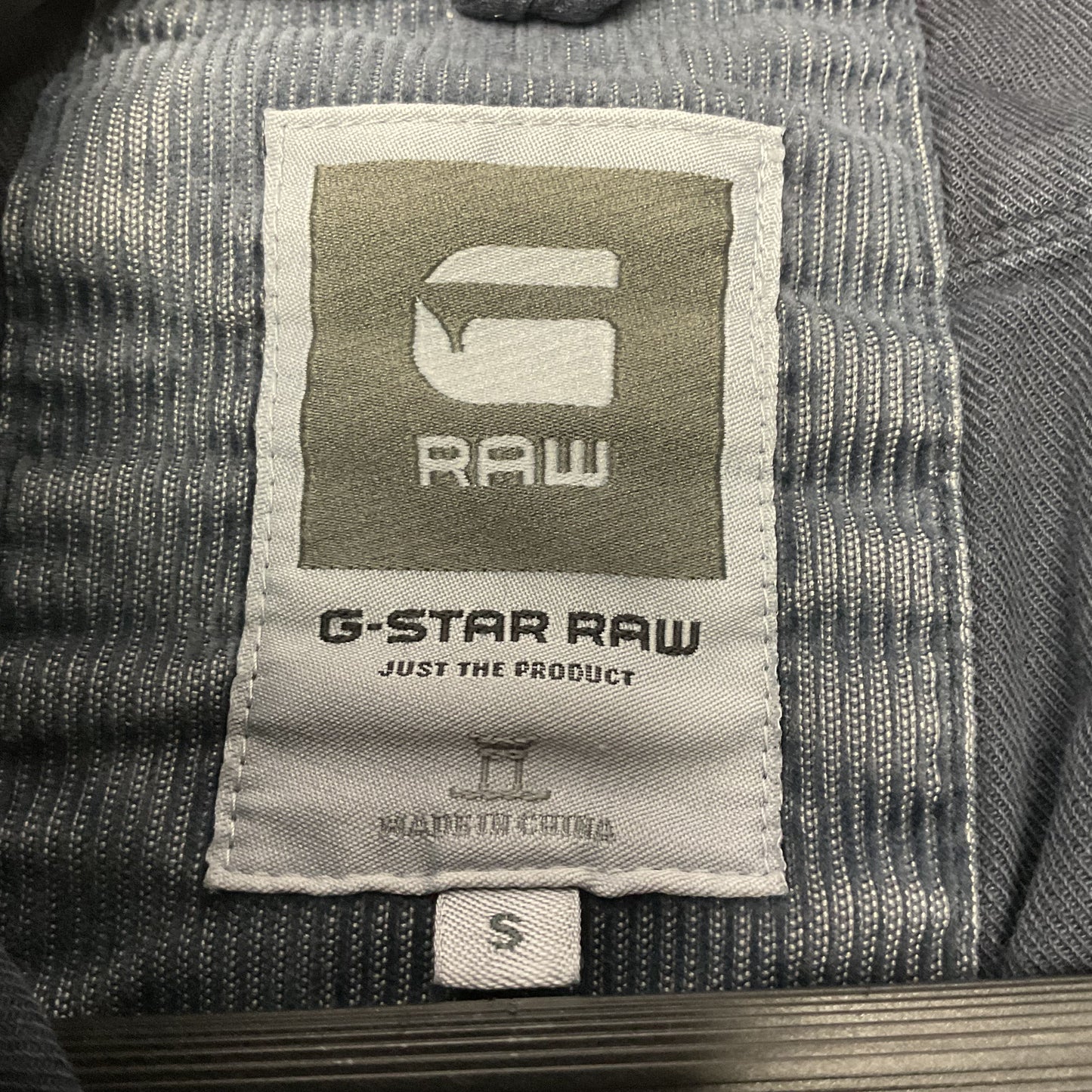G-Star Raw Denim Blue Button Snap Corduroy Long Sleeve Shirt - Size S