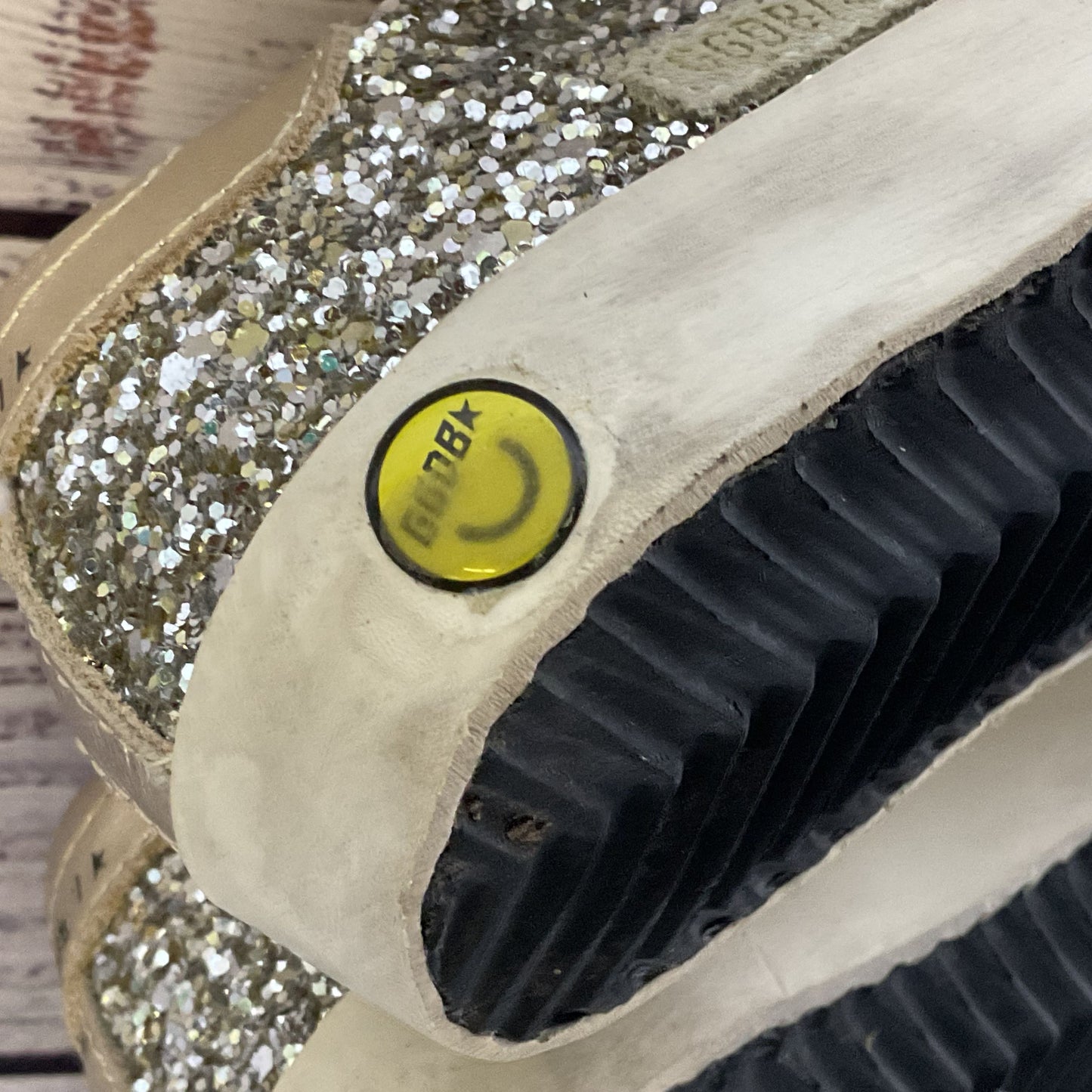 GOLDEN GOOSE Superstar Toddler Gray Glitter Sneakers- SZ 25 (SEE SIZE CHART)