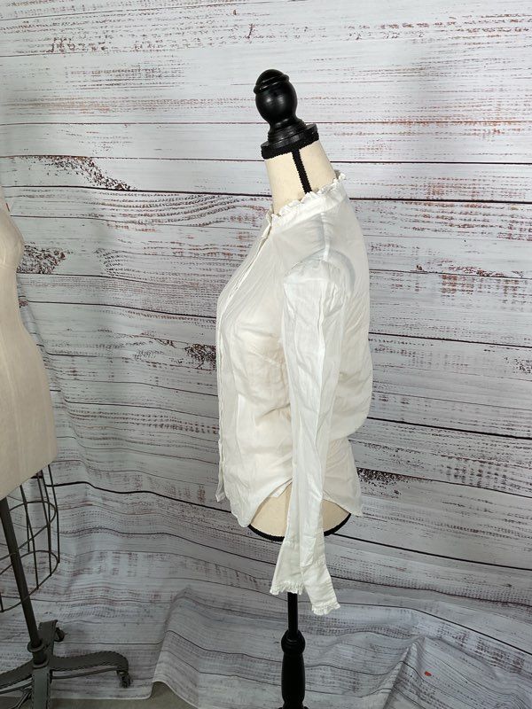 Women's Veronica Beard Button Up White Long Sleeve Blouse Size S