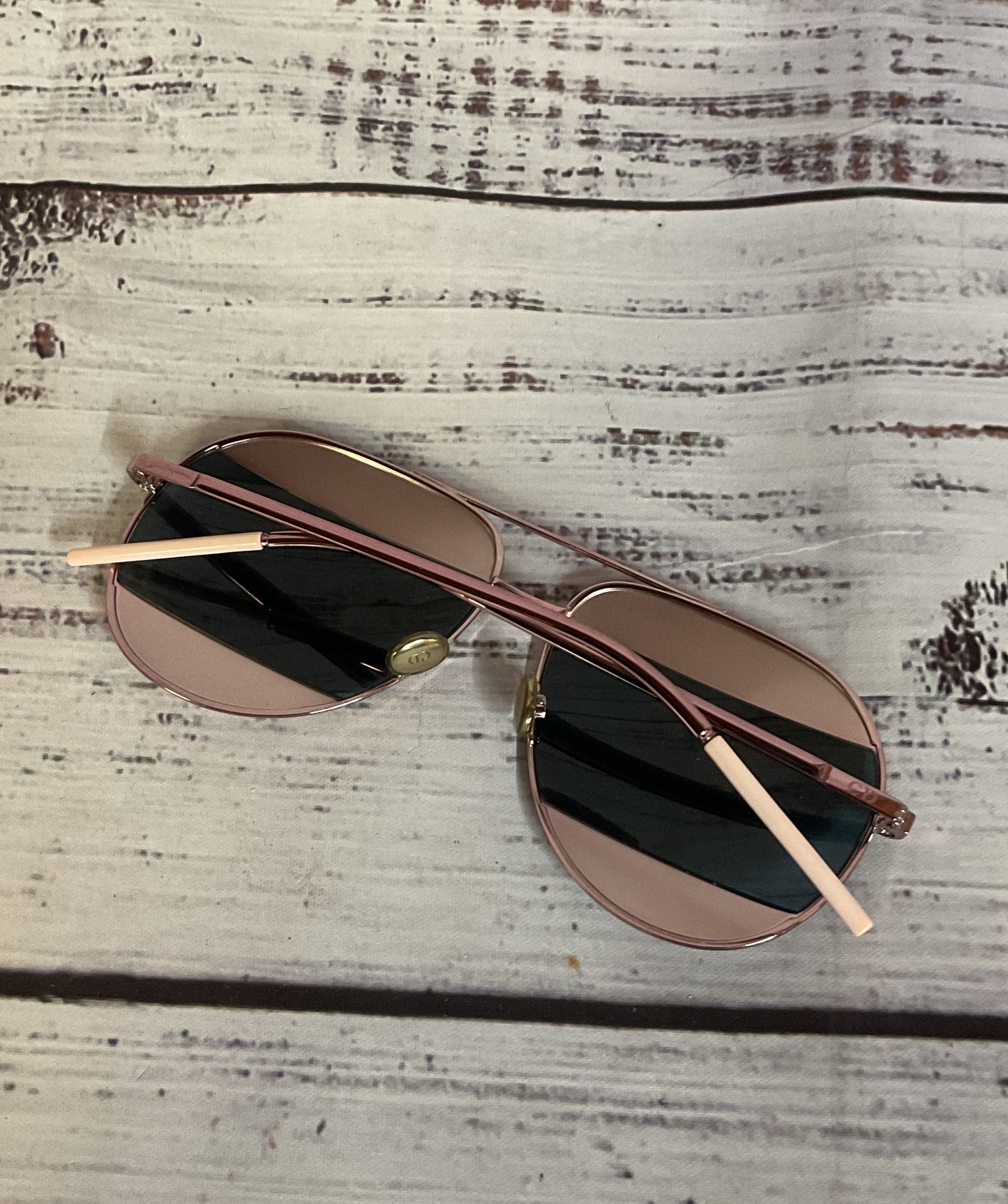 CHRISTIAN DIOR 02T8F Aviator Metallic Pink / Violet Sunglasses Size 145