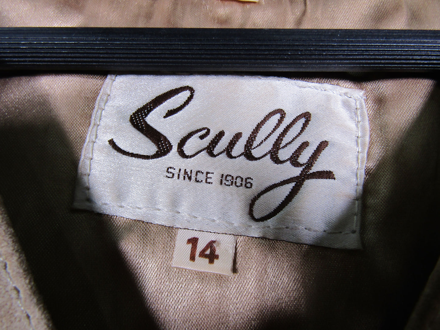 Vintage Scully Women's Beige Leather Fringe Top Size 14