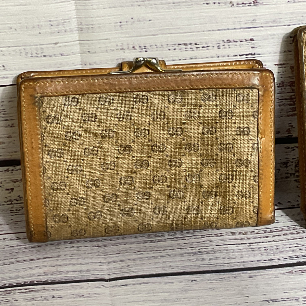 Set of 2 VTG. GUCCI Micro GG Monogram Bifold CC, Coin Wallet & CC Bifold Wallet