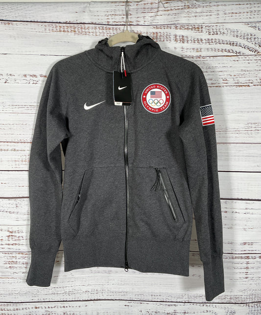 Nike Olympics Team USA Gray Running Sweatshirt Zip-Up - Size Medium, NWT: 250.00