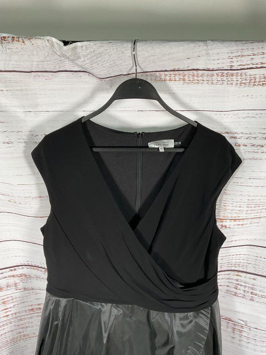 Rickie Freeman Teri Jon Women's Black Ruffled Fit and Flare Gown Dress Size 16