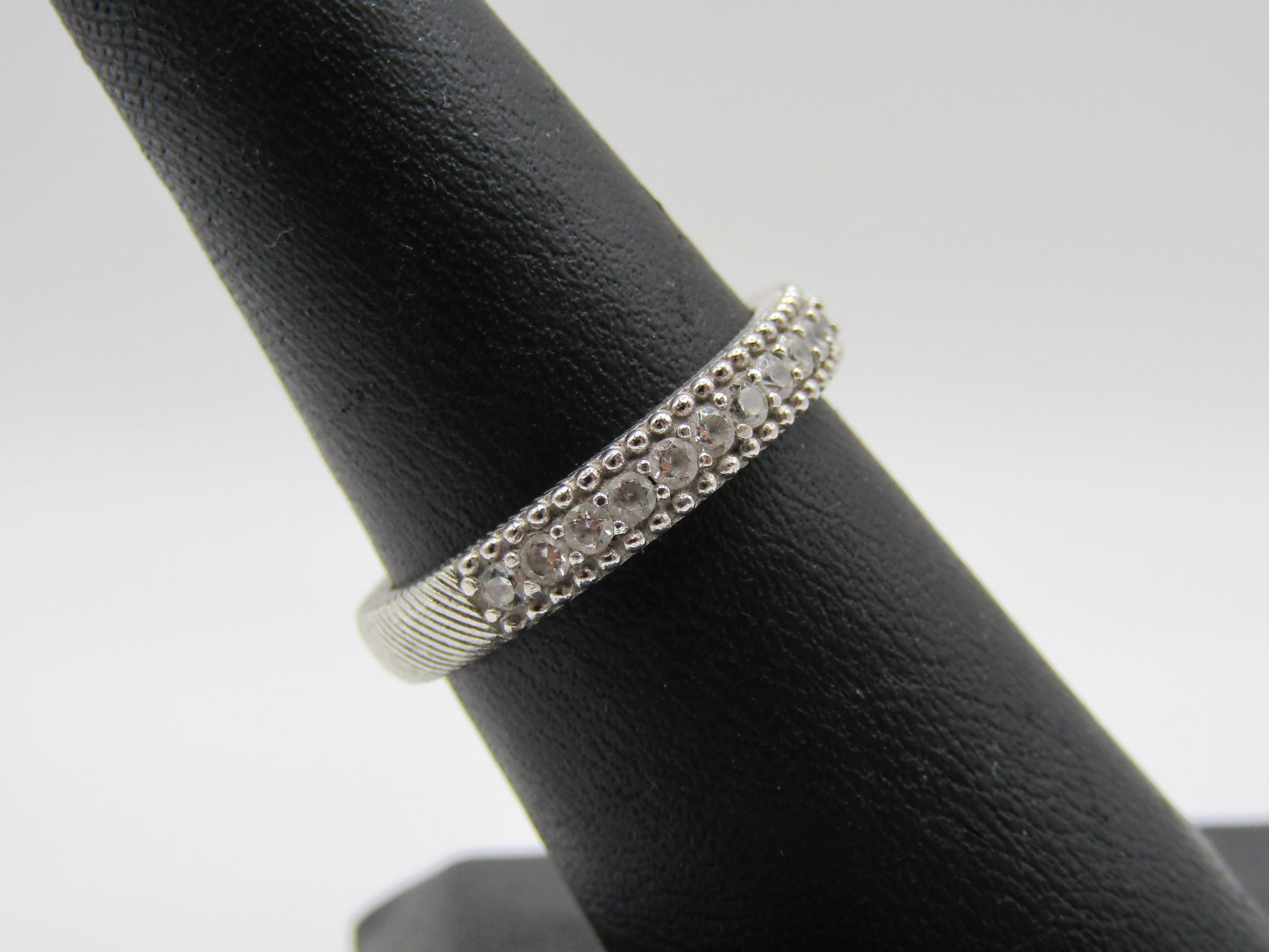 Judith Ripka Sterling Silver Cable Half Eternity Ring Size 7.5