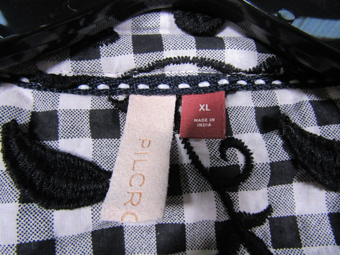 by Anthropologie Pilcro The Whitney Women's Black & White Trapeze Shirt Size XL