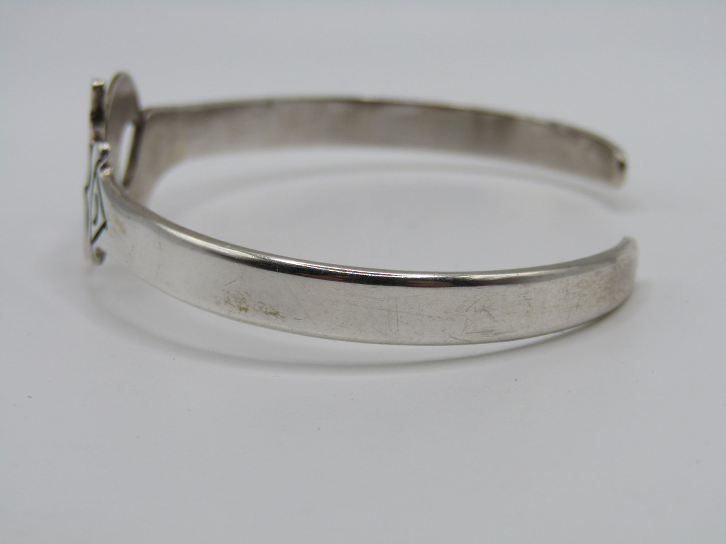 Sterling Silver Aum Om Cuff Bracelet