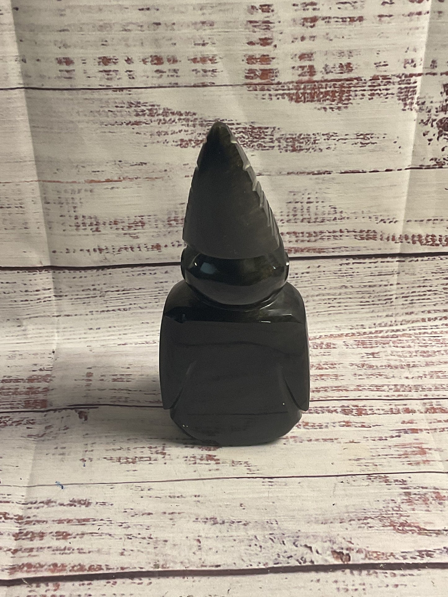 Carved Obsidian Aztec 7" Figure Statue