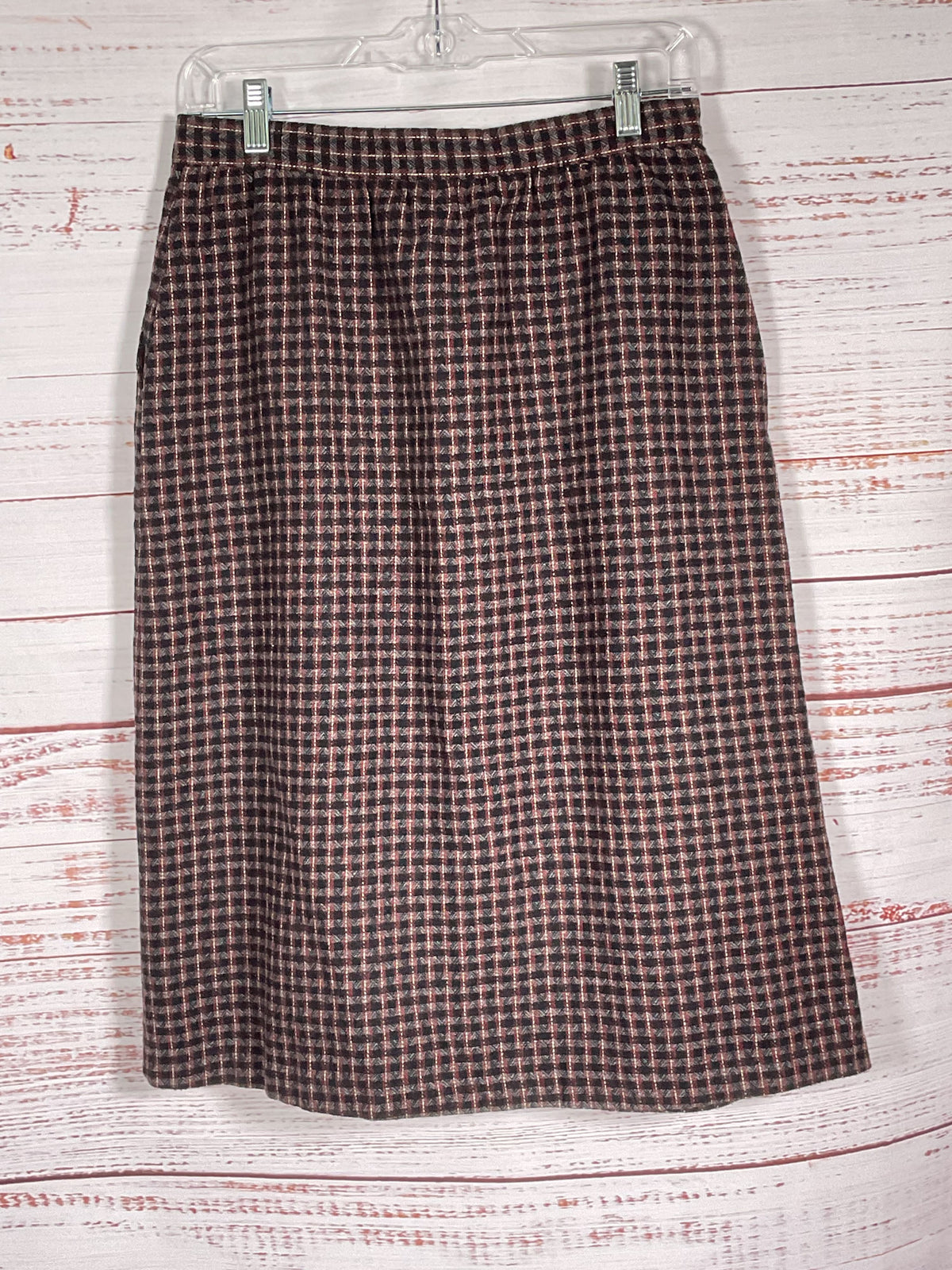 Oscar de la Renta Black & Red Plaid Skirt - Size 11/12
