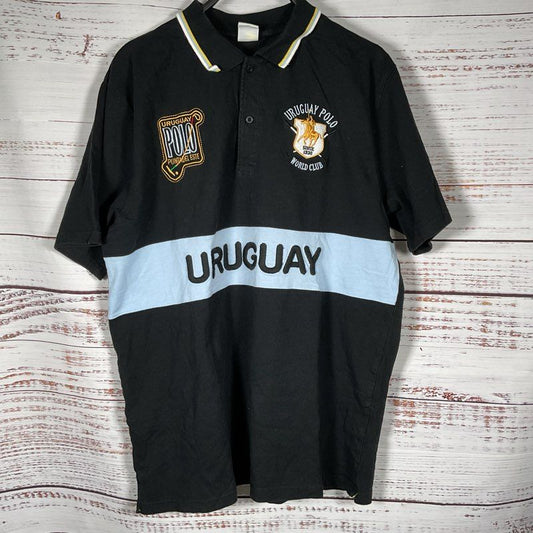 OLE OLE Uruguay Polo Men's Black World Club Polo Shirt- SZ XL (RUNS SMALL)
