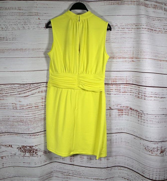 NWT Women's Nicole Miller Yellow Sleeveless Dress Size 6 Retail $179