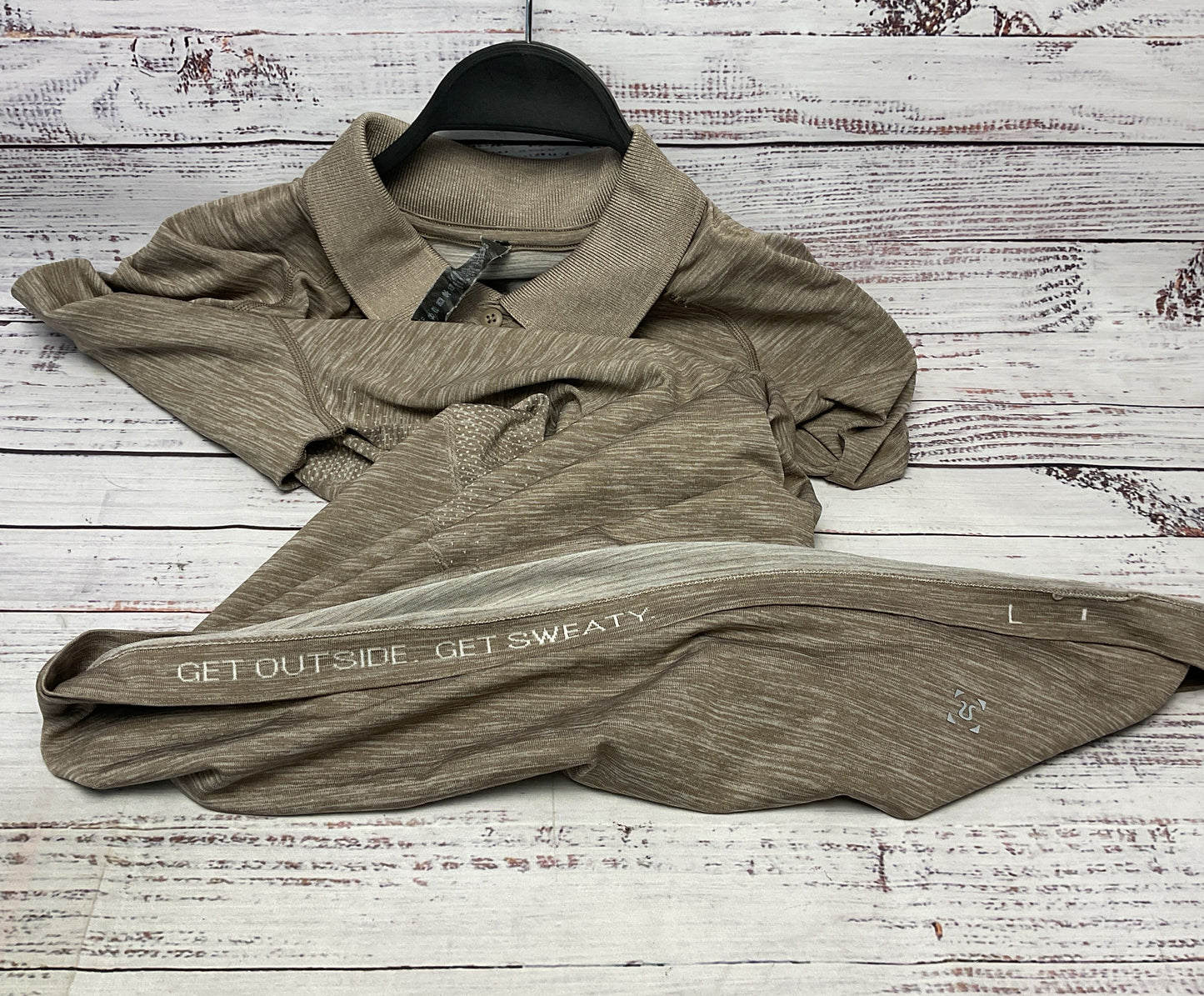 Lululemon Brown Short Sleeve Polo Golf Shirt - Size L