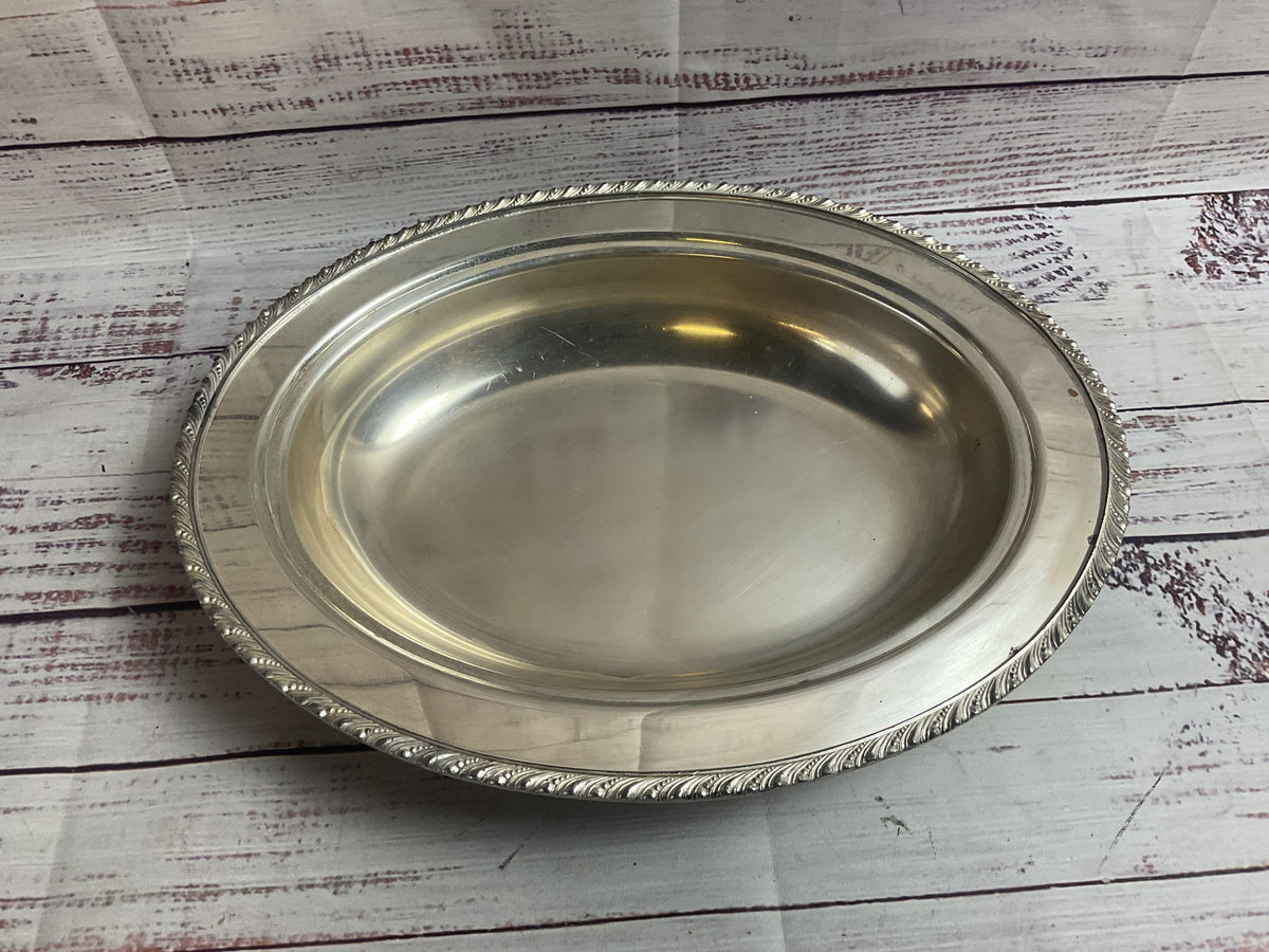 Vintage Silver Plated Serving Tray With Lid And Glass Segmented Insert
