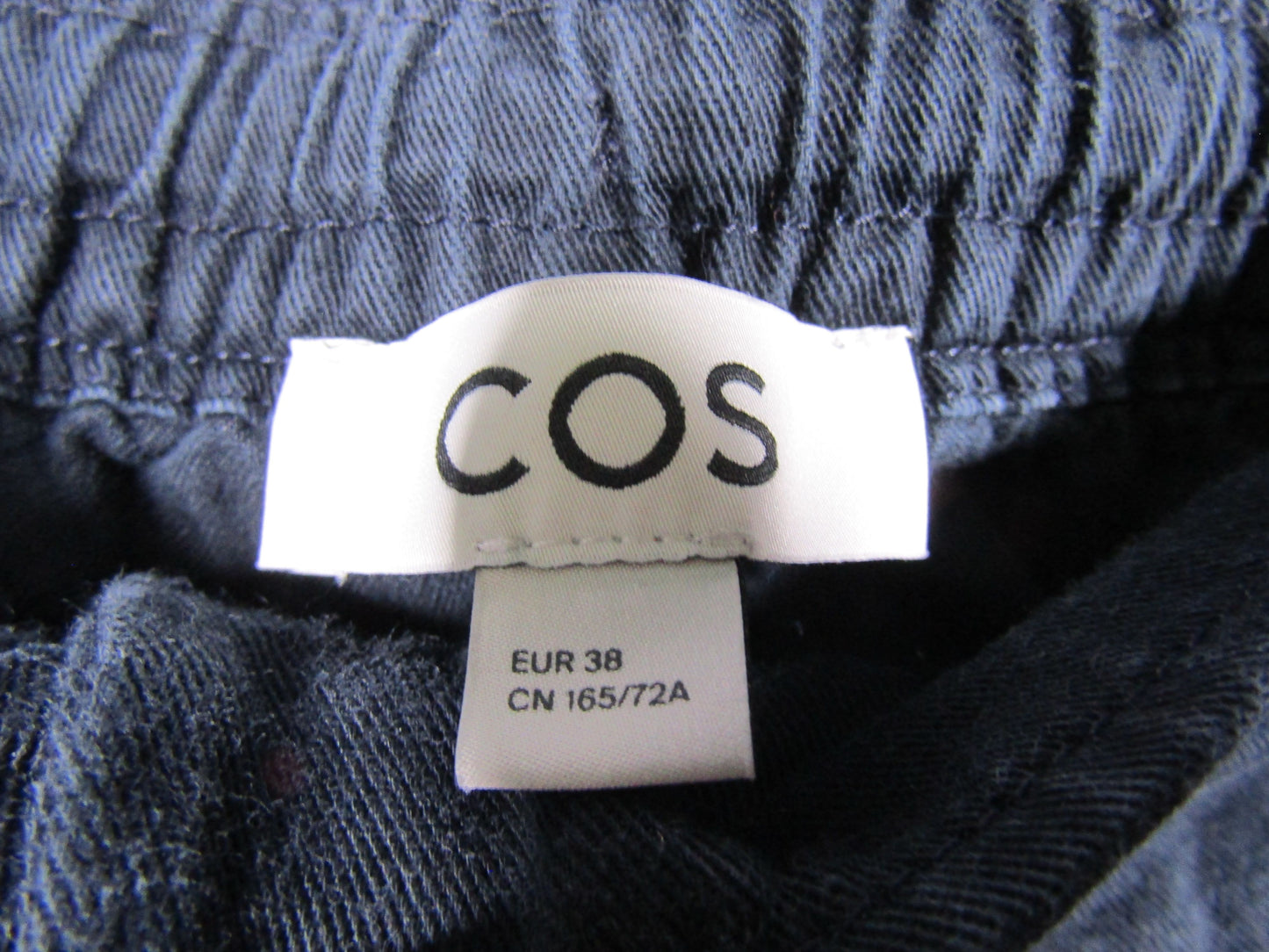 COS Women's Navy Blue Cotton Linen Blend Jogger Pants Size 38