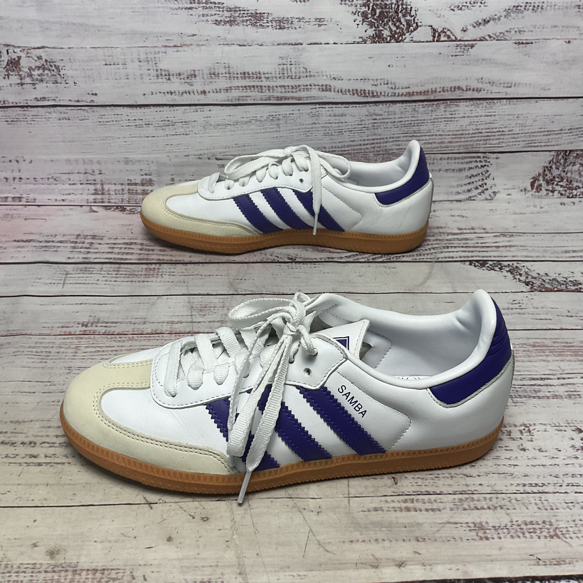 adidas Samba ADV White Purple Sneaker Shoe Women Size 8.5