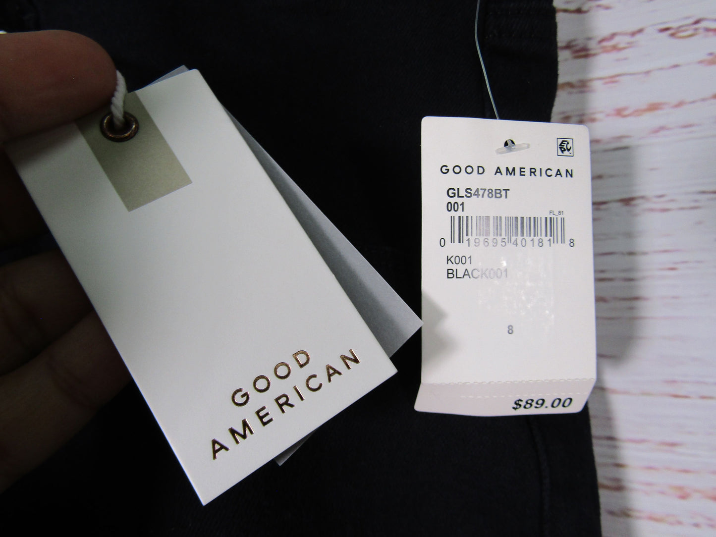 Good American Good Legs Women's Black Straight Jeans Size 8